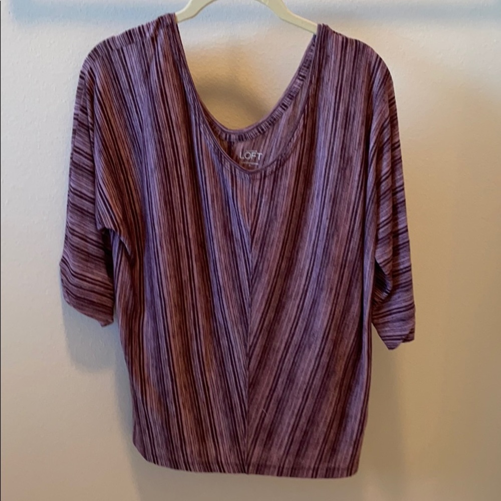 Loft purple striped tee medium